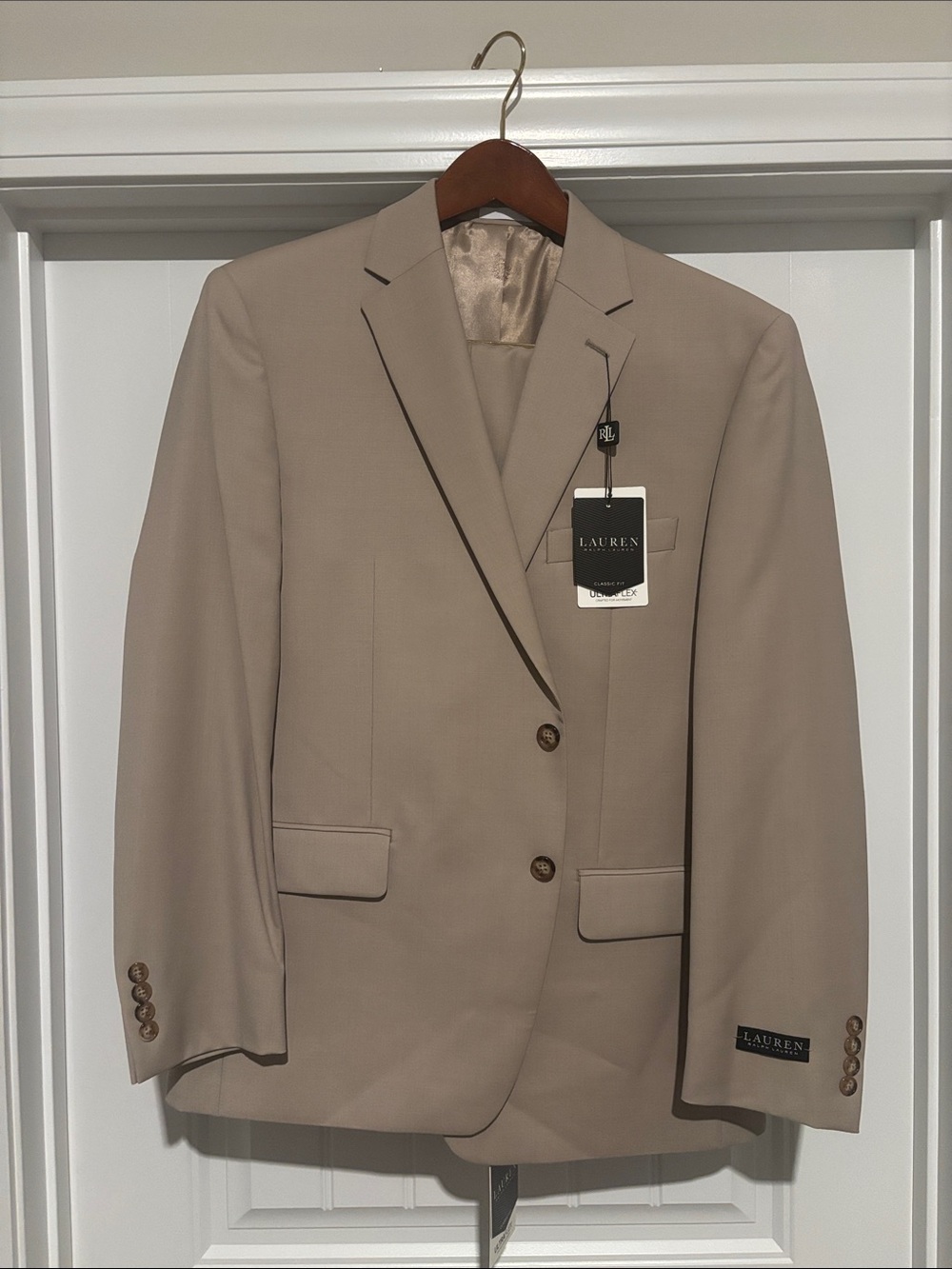 Lauren Ralph Lauren Men's Light Tan Single-Breasted 2pc suite